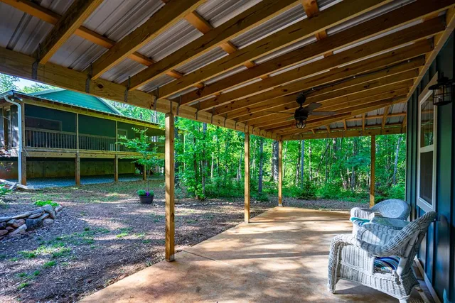 a view of a car parked in front of house