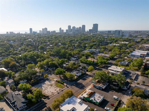 an aerial view of city