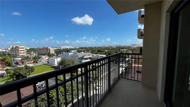 a view of city from a balcony
