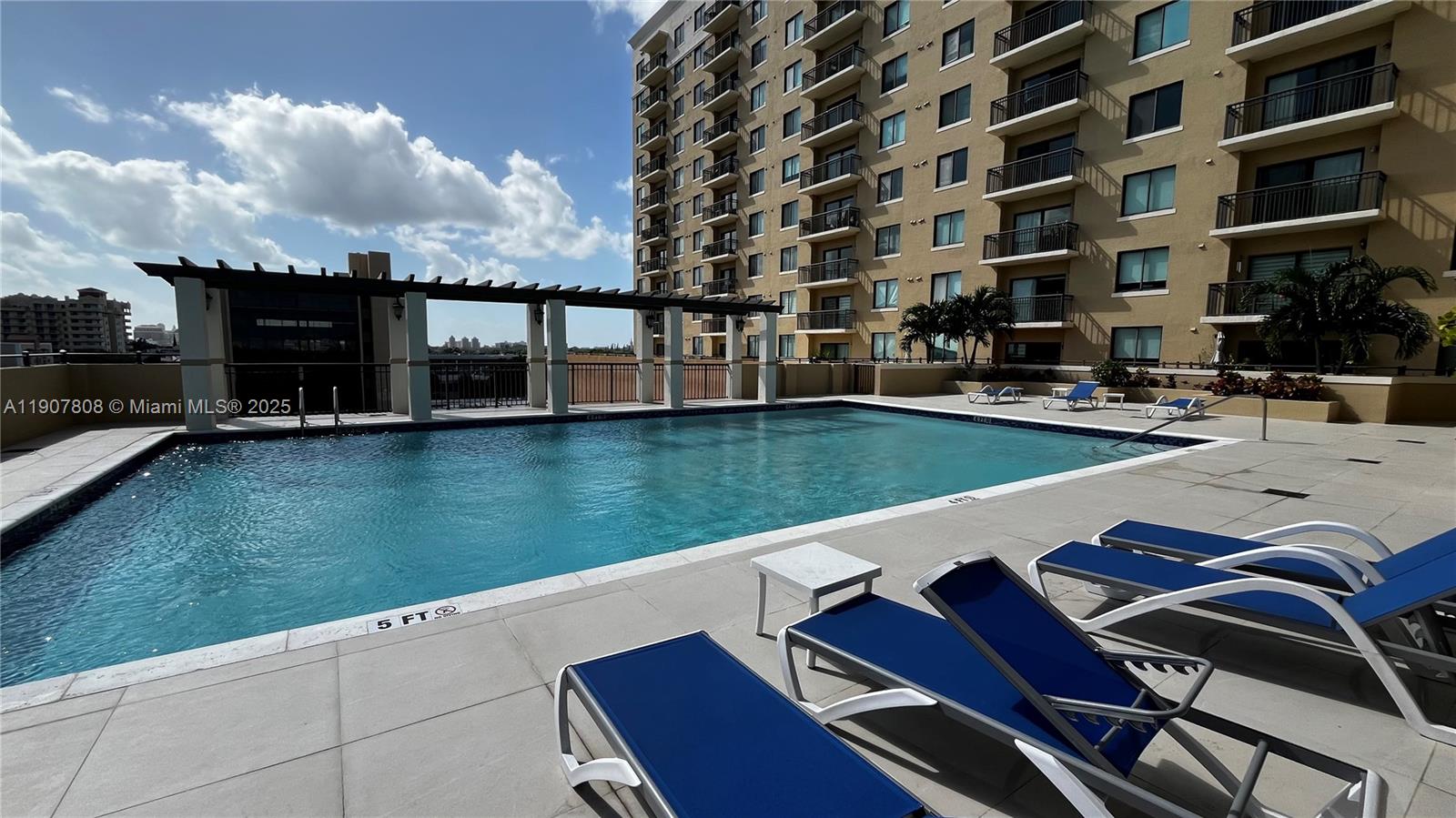 4242 Northwest 2nd Street, Unit 703 Miami, FL 33126 - Photo 21 of 25 a view of a swimming pool with a lake view