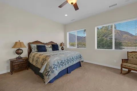 a view of a lake with a mountain in the back