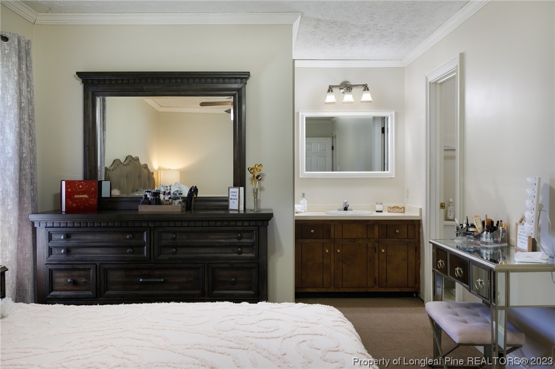 6537 Grist Mill Road Fayetteville, NC 28314 - Photo 19 of 26 a bathroom with a sink vanity and a mirror