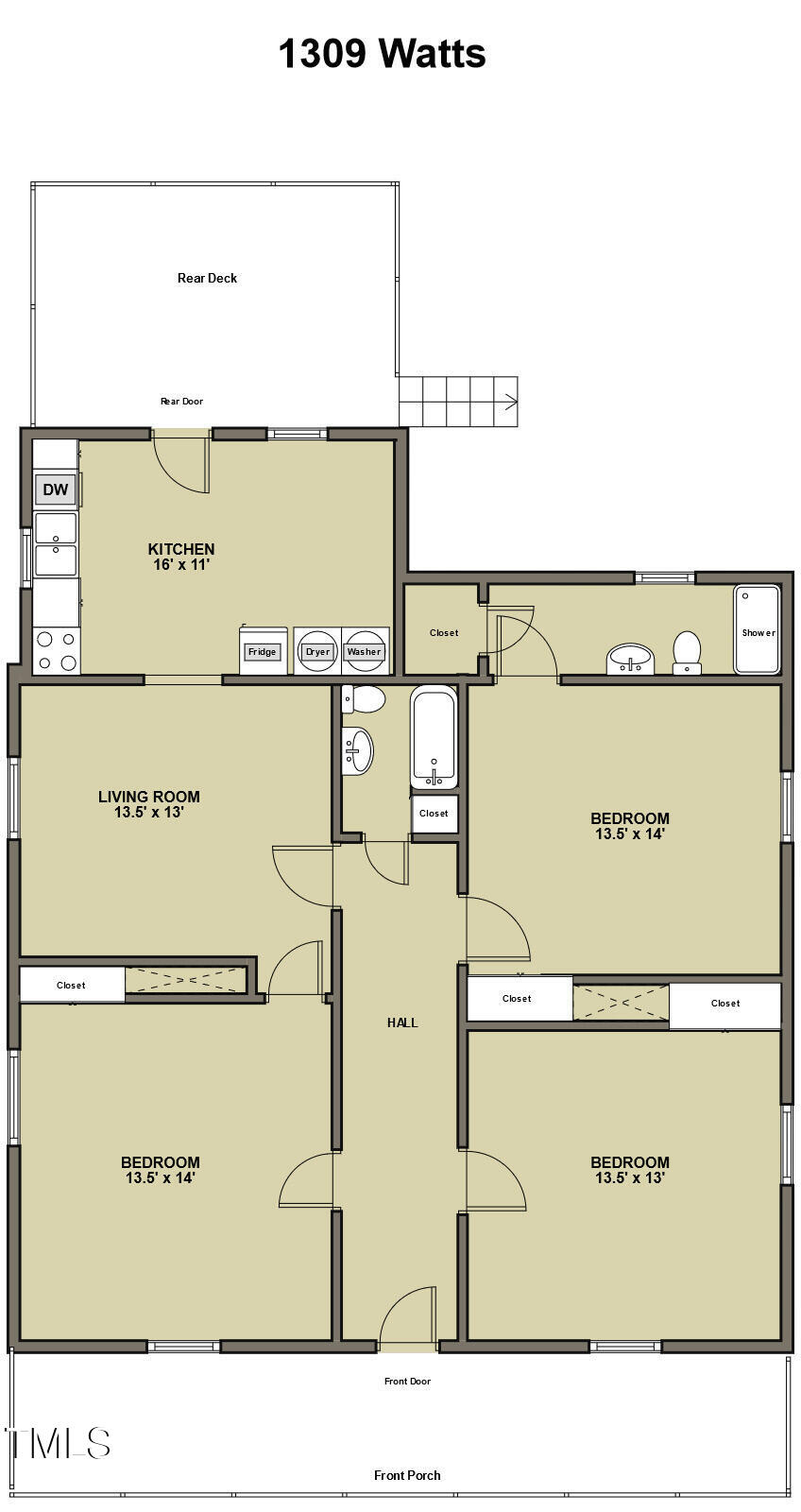 1309 Watts Street Durham, NC 27701 - Photo 22 of 22 Floor Plan