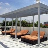 a terrace view with seating space