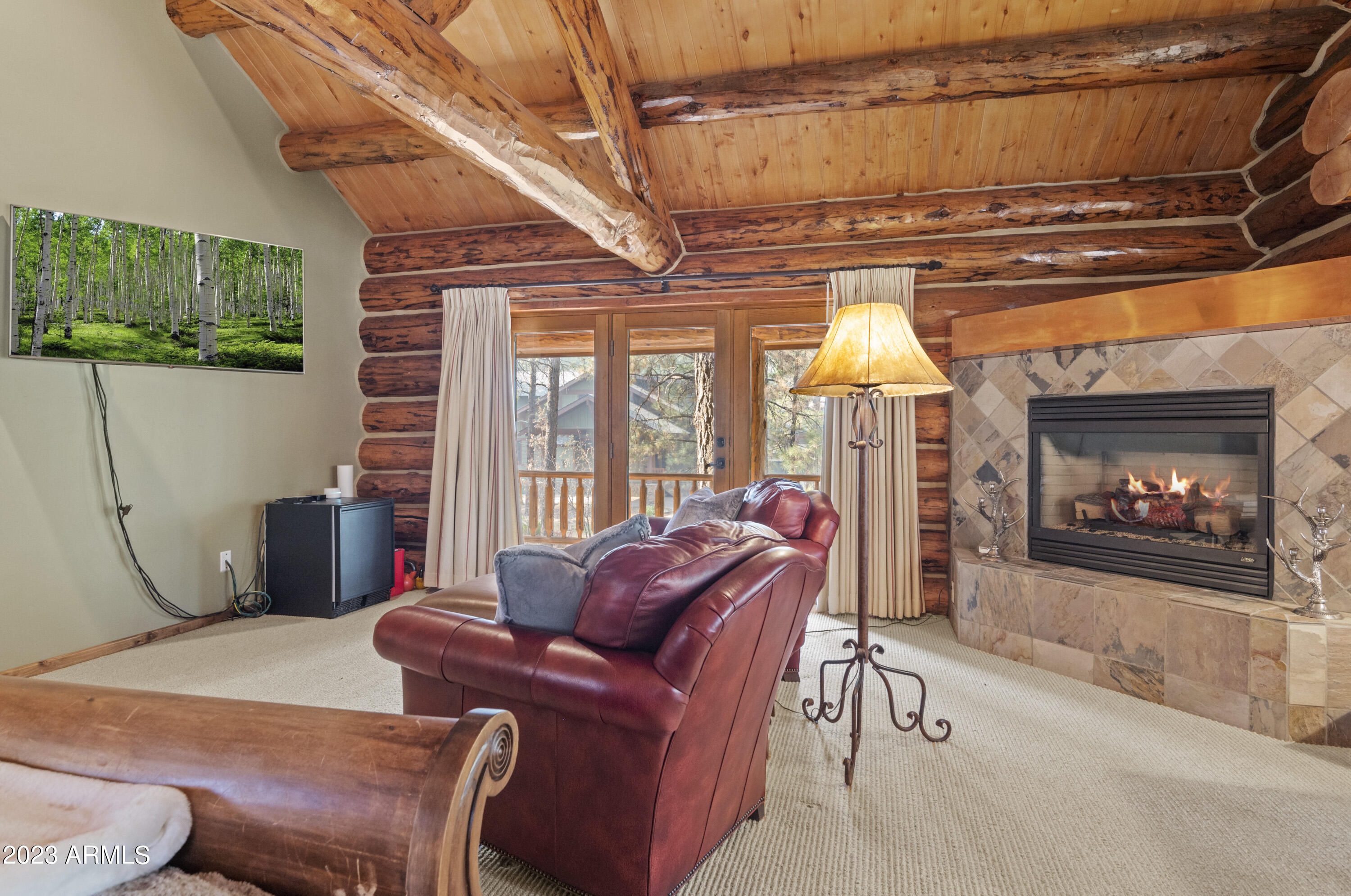 3905 Doc Raymond Flagstaff, AZ 86005 - Photo 23 of 43 a living room with furniture a fireplace and a flat screen tv