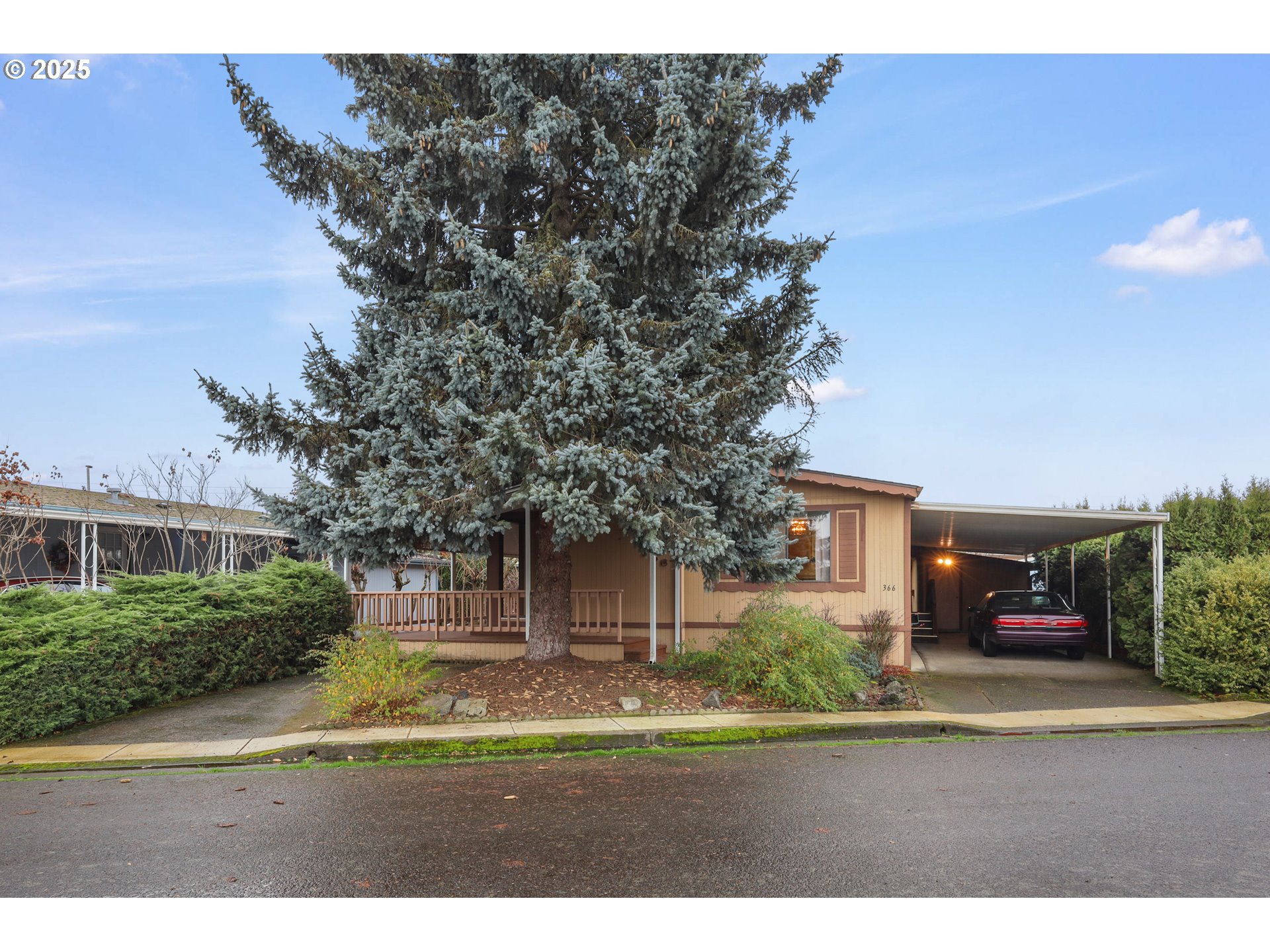 a view of road with trees