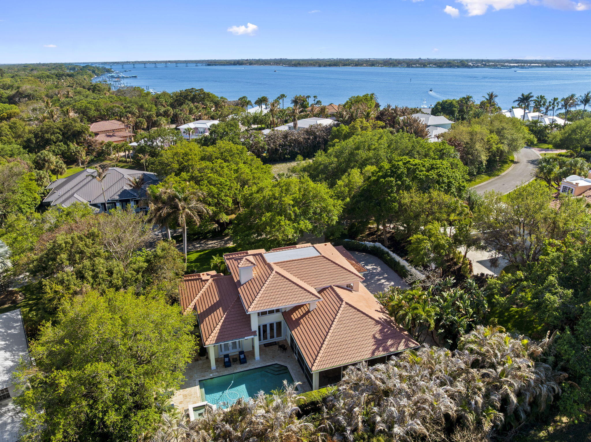 4 Castle Hill Way Stuart, FL 34996 - Photo 48 of 52 an aerial view of a house with a garden