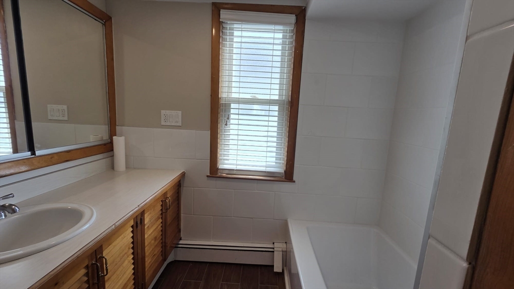 63 Carroll Street, Unit 2 Chelsea, MA 02150 - Photo 17 of 19 a bathroom with a sink a vanity and a bathtub