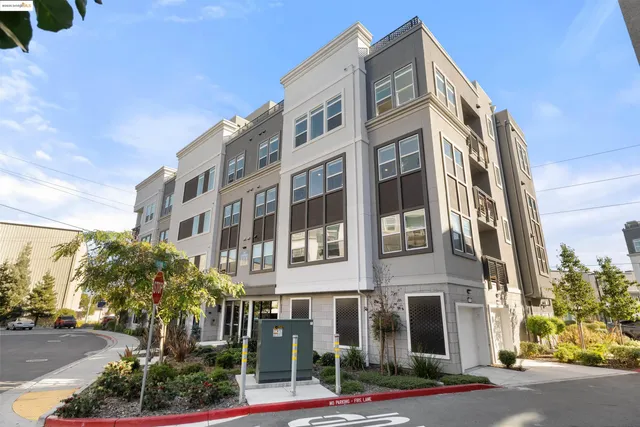 a front view of a multi story building