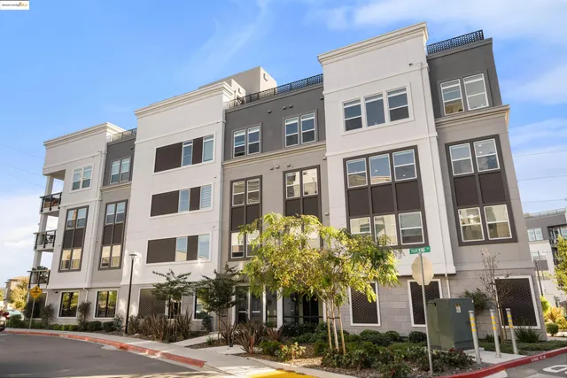 a front view of a multi story building