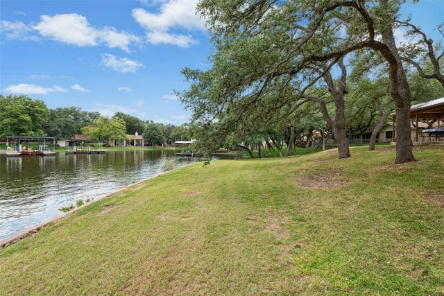 a view of a lake with houses