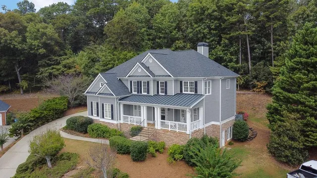 a aerial view of a house