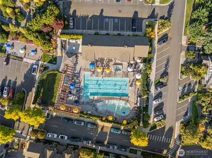 an aerial view of a house