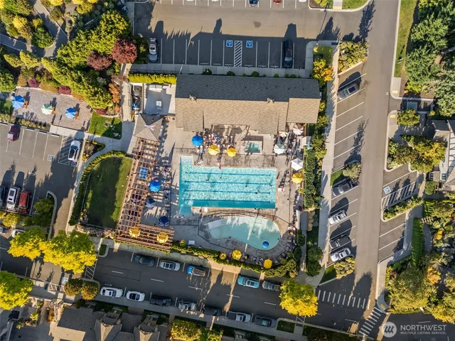 an aerial view of a house