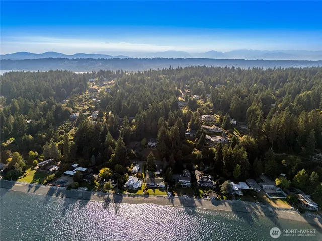 a view of a city with sunset view