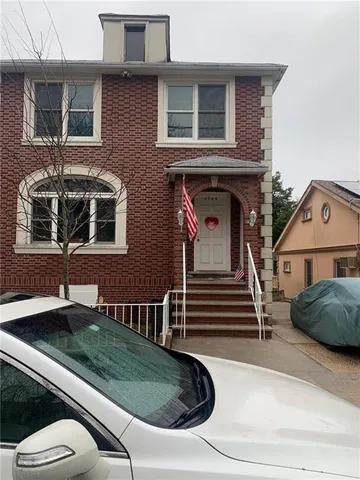 a front view of a house with entertaining space
