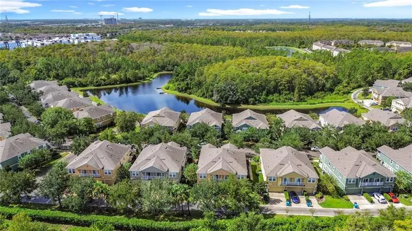 an aerial view of multiple house