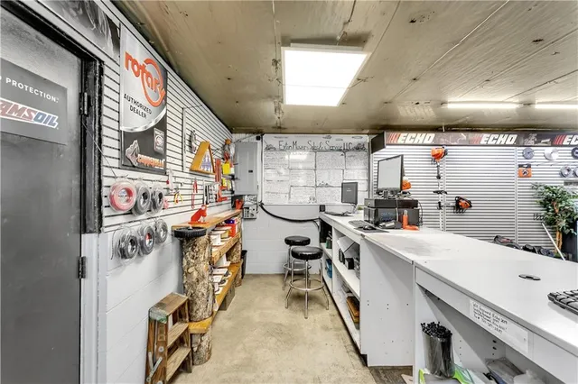 a storage room with washer and dryer