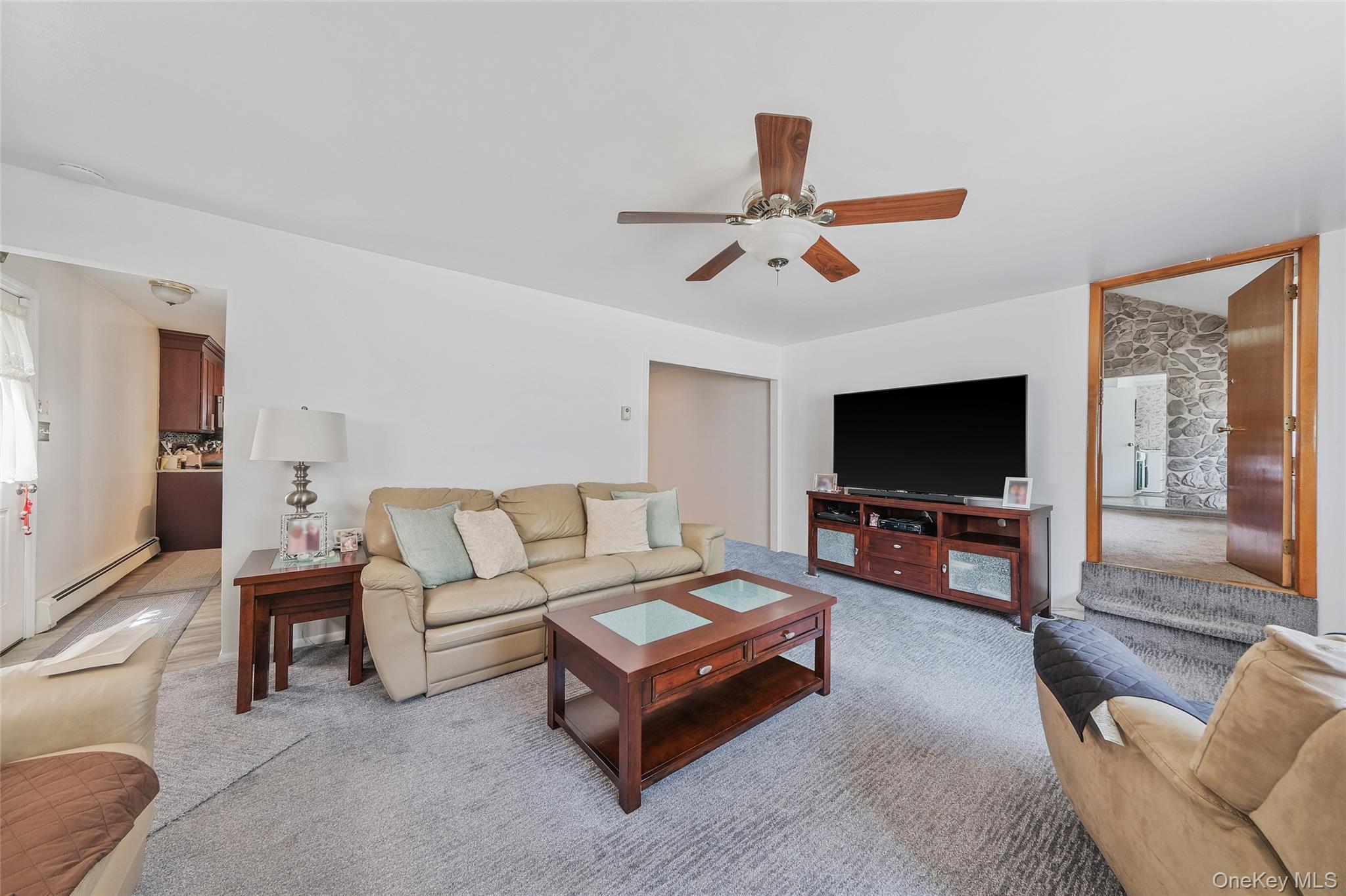 59 Maybrook Road North Babylon, NY 11703 - Photo 25 of 43 a living room with furniture and a flat screen tv
