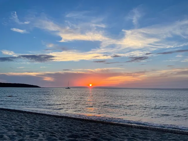 a view of a ocean with a building