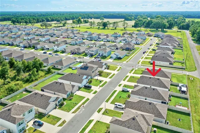 an aerial view of a city