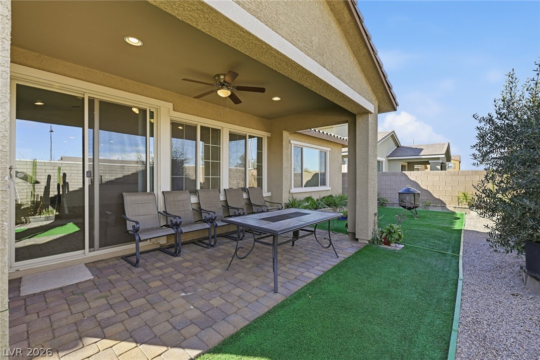 250 Dedication Avenue Henderson, NV 89011 - Photo 41 of 67 View of patio featuring ceiling fan