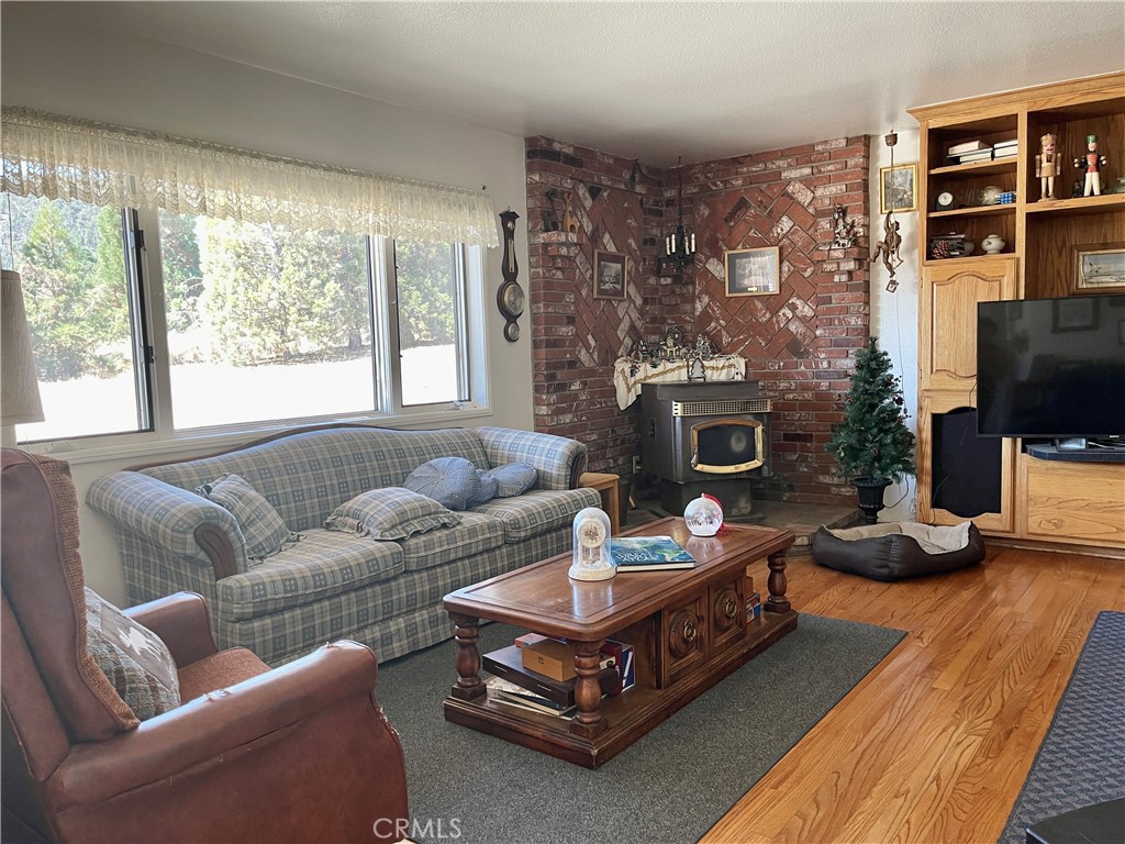 10500 Steinhoff Road Frazier Park, CA 93225 - Photo 15 of 75 a living room with furniture a fireplace and a flat screen tv