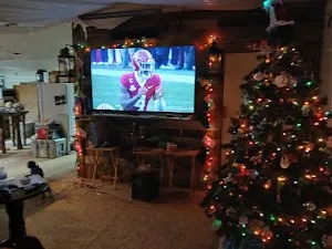 a room with furniture and screen