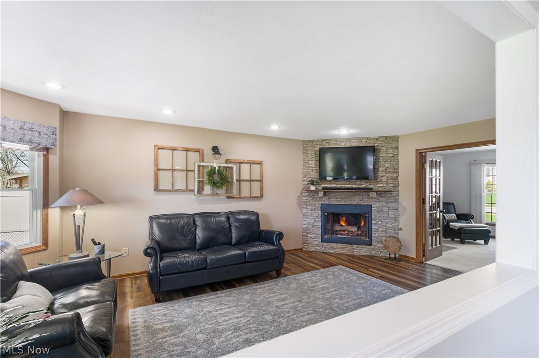Family Room Features a Custom-Designed Gas Log Fireplace