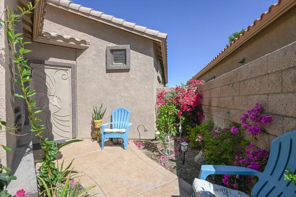 a house view with a seating space