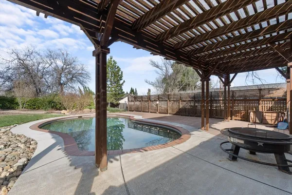 a backyard of a house with lots of green space
