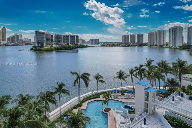 a view of a lake with a ocean view