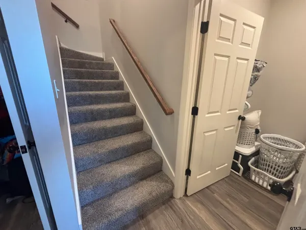 a view of an entryway with staircase