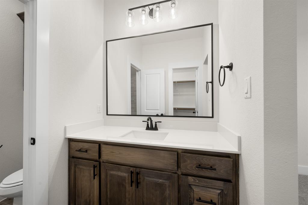 4867 Prairie Sky Lane DISH, TX 76247 - Photo 17 of 27 a bathroom with a sink and a mirror
