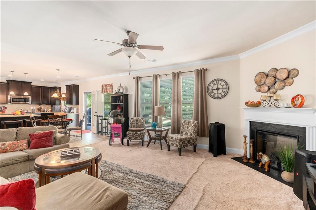 1419 Stone Ridge Court Hampton, GA 30228 - Photo 14 of 31 a living room with furniture and a fireplace