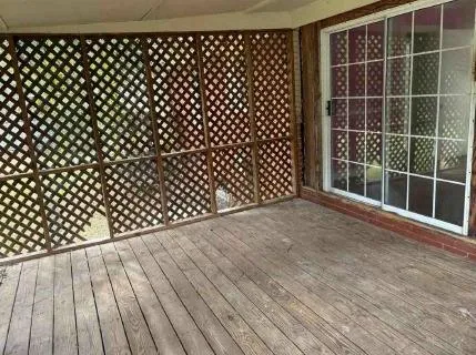 a view of a black gate