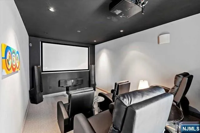 a workspace with furniture and screen