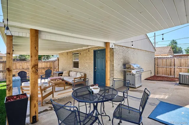 a outdoor space with furniture