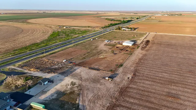 a view of a terrace with sky view