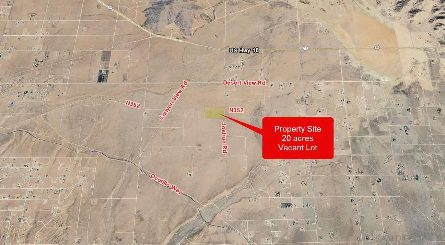 0 Joshua Road, Unit 1 Apple Valley, CA 92308 - Photo 6 of 6 a view of a red sign board