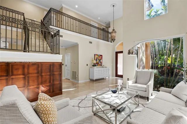 a living room with furniture