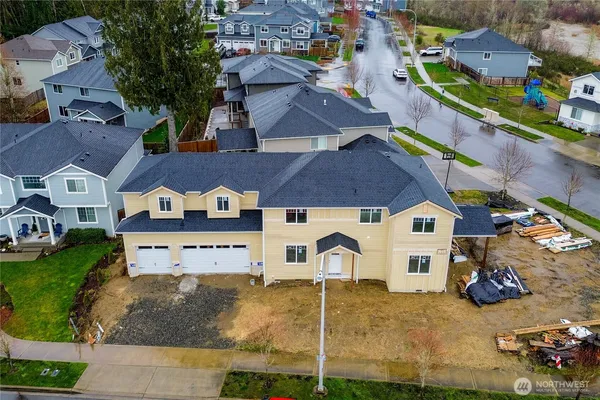 an aerial view of a house