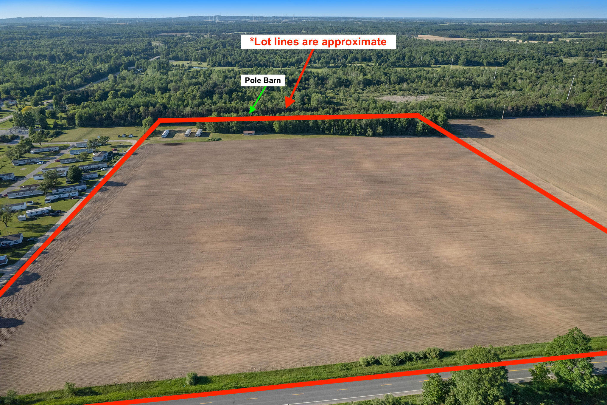 3074 Monroe Road Hart, MI 49420 - Photo 6 of 31 DJI_0432-LotLines2-PoleBarn