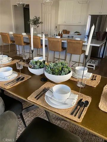 a table and chairs in a kitchen