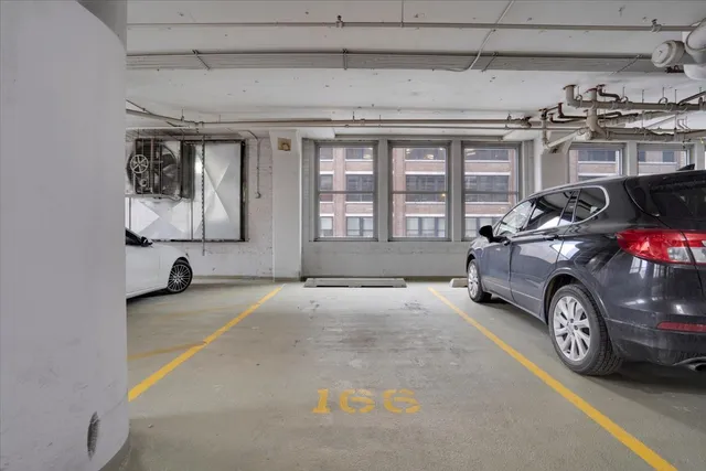 a view of a car garage