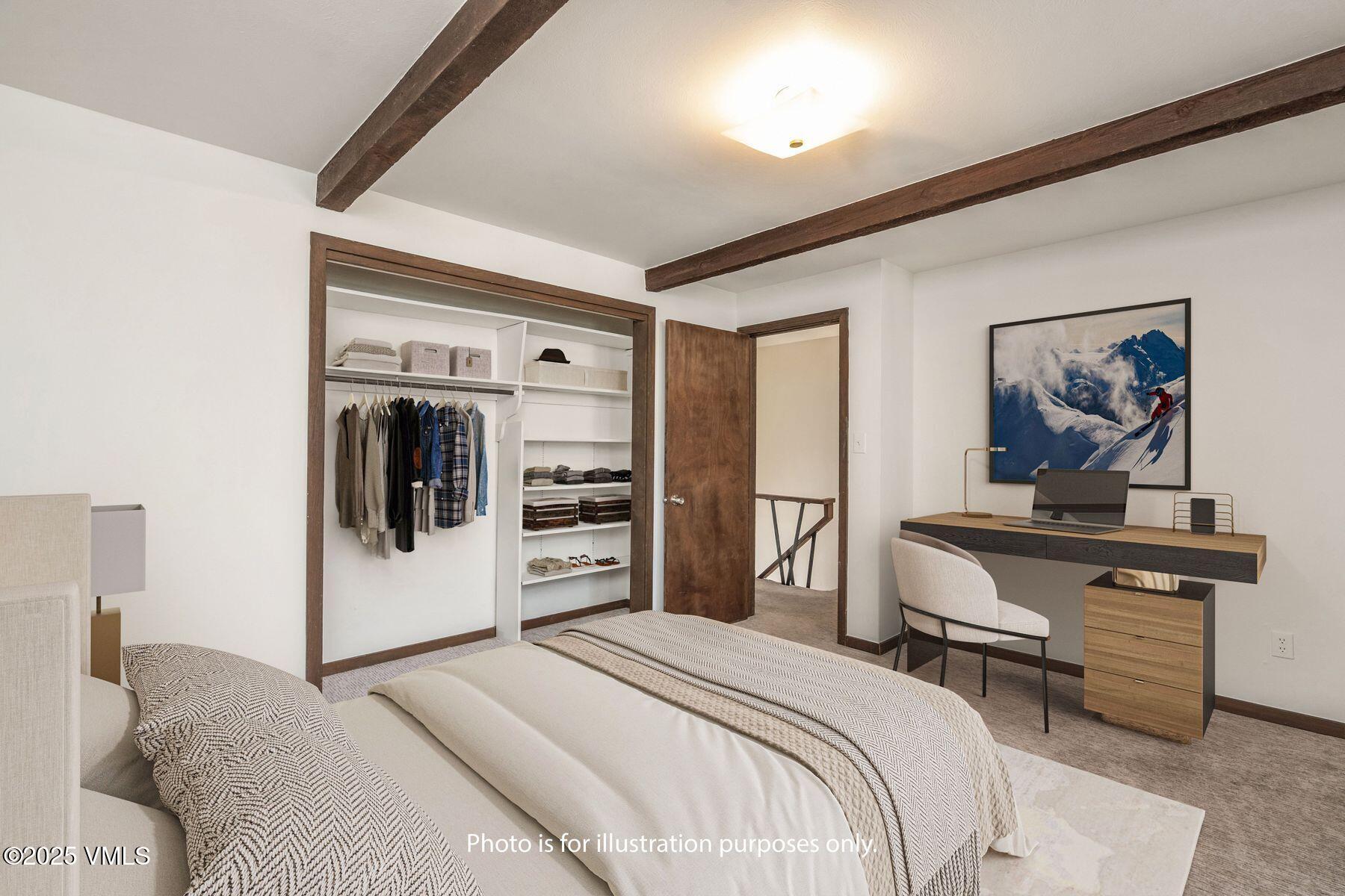 2450 Chamonix Lane, Unit A2 Vail, CO 81657 - Photo 16 of 32 Virtually Staged Bedroom 2b