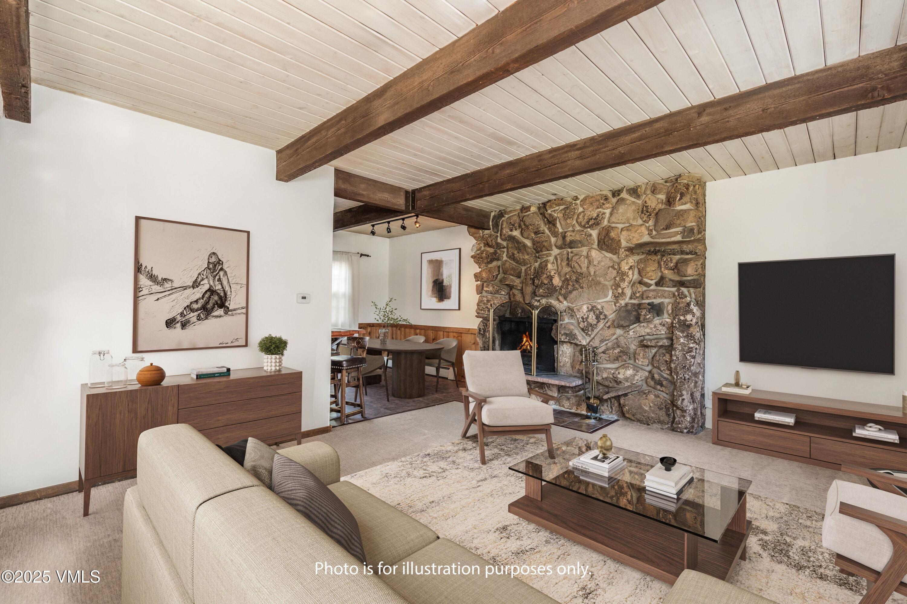 2450 Chamonix Lane, Unit A2 Vail, CO 81657 - Photo 2 of 32 Virtually Staged Living Room