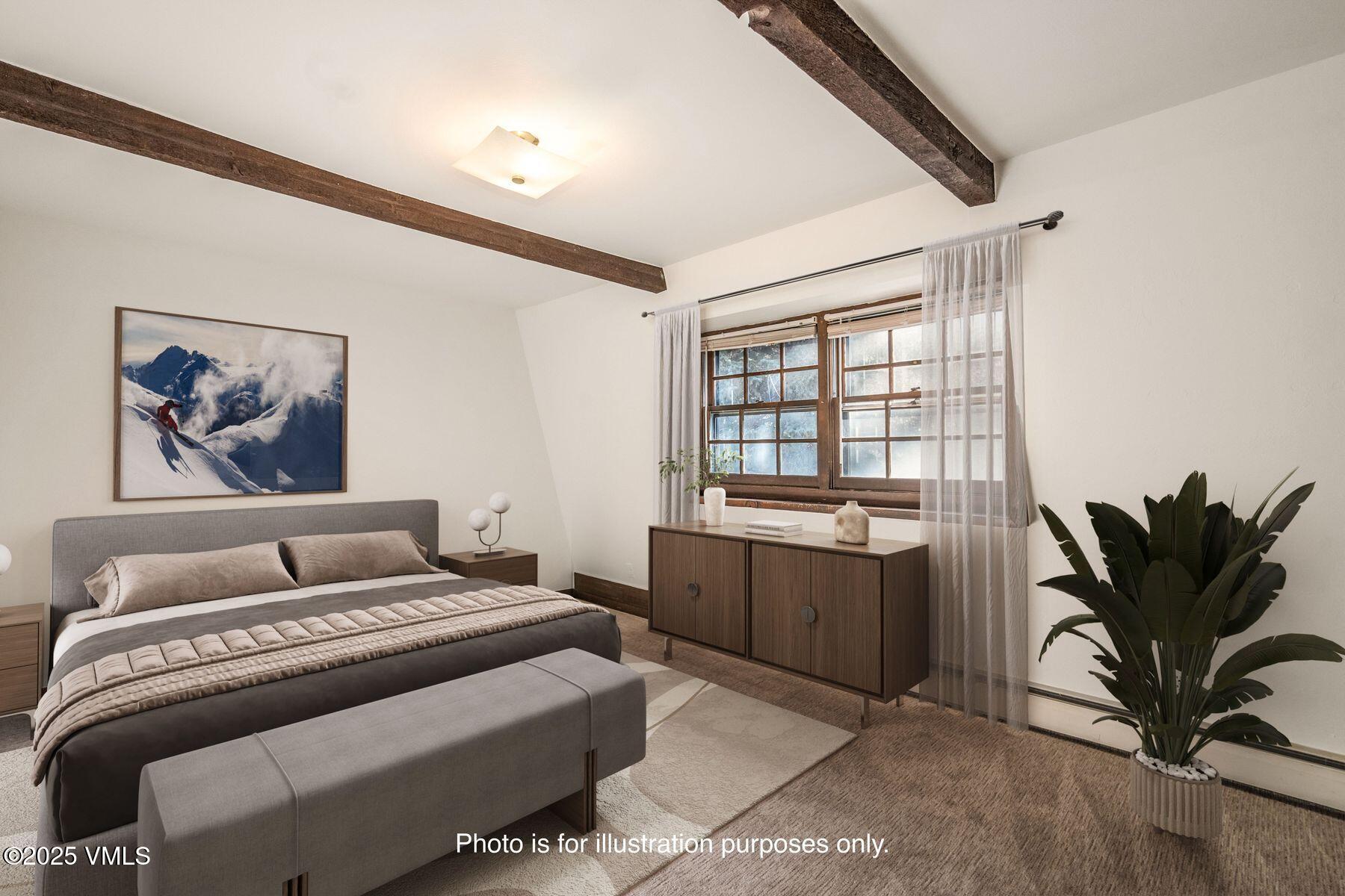 2450 Chamonix Lane, Unit A2 Vail, CO 81657 - Photo 8 of 32 Virtually Staged Bedroom 1a