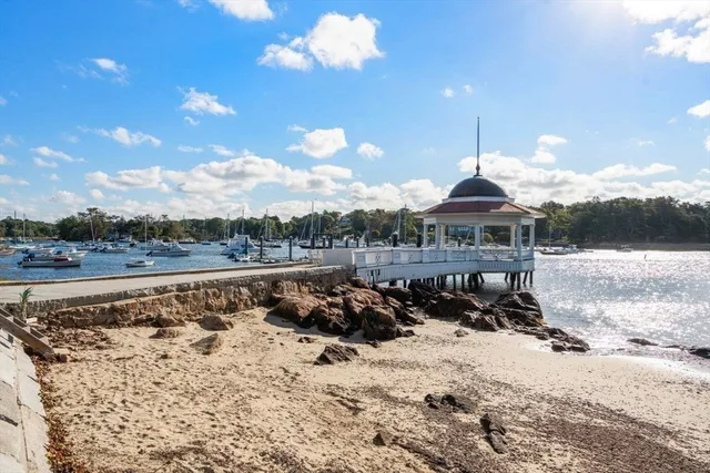 a view of a lake with a house