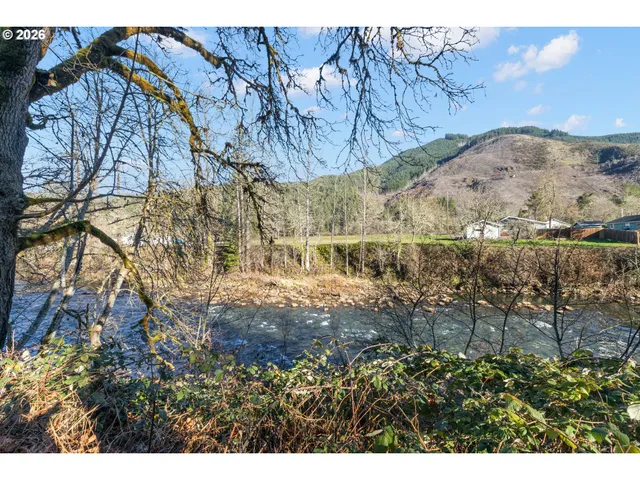 a view of a yard and mountain